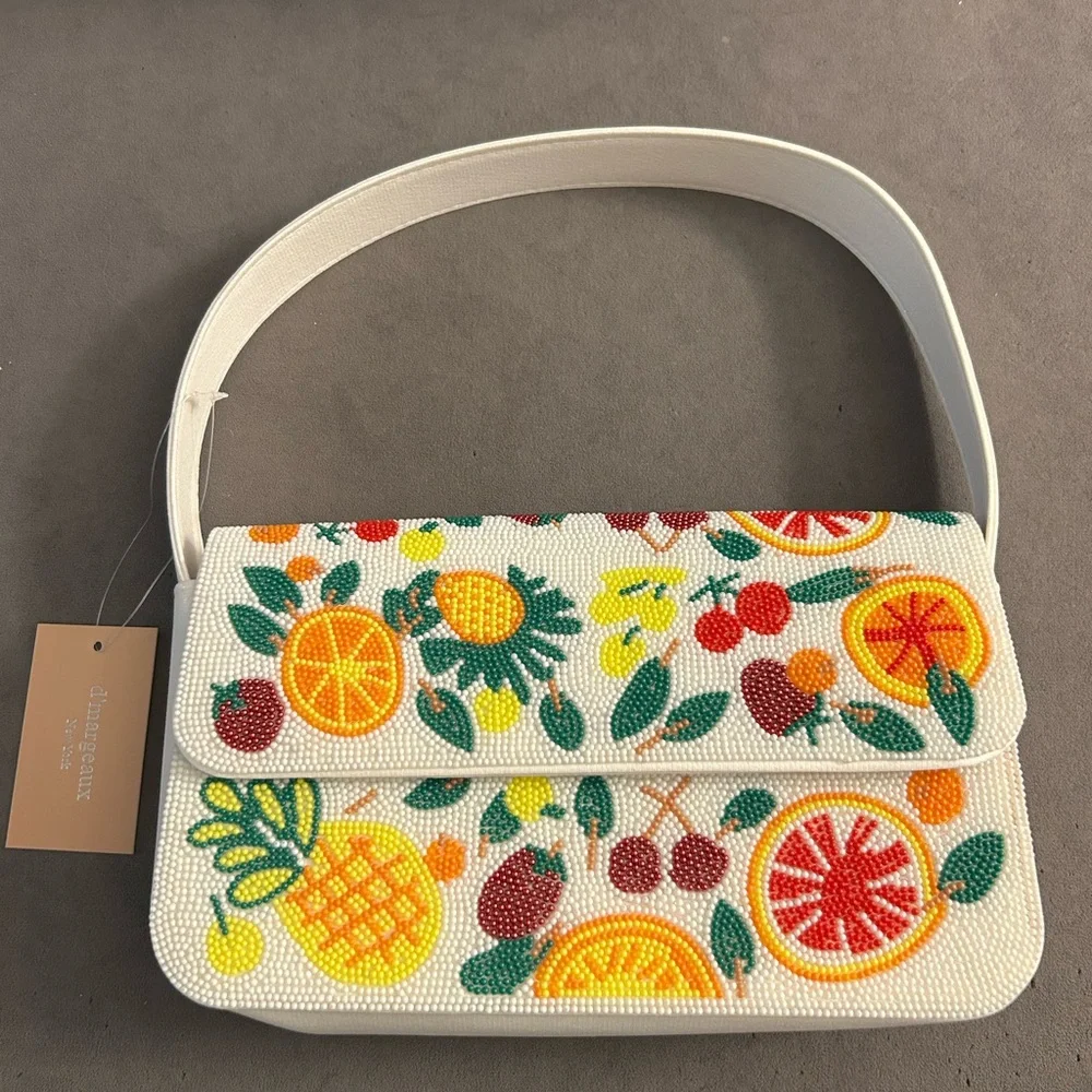 LAST DAY AVAILABLE! Colorful Beaded Fruit Design Shoulder Bag — NWT! - Picture 1 of 7